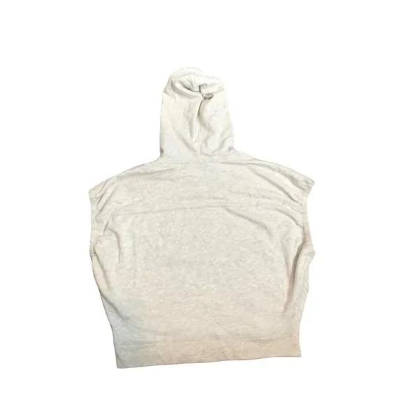 Jane + Delancey Light Gray Oversized Sleeveless 90's Style Hoodie Sweatshirt-Sma - Picture 10 of 13